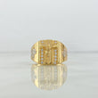 Anillo Cruz Cristo 7.3gr / T11 / Circones Blancos Oro Amarillo