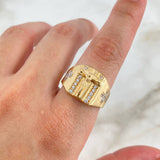 Anillo Cruz Cristo 7.3gr / T11 / Circones Blancos Oro Amarillo