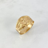 Anillo Sello Cruz Cristo 2.35gr / T11 / Texturizado Mate Oro Amarillo