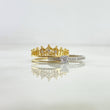 Anillo Corona Real Doble Solitario 5gr / T5 3/4 / Circones Blancos Dos Oros Amarillo Blanco *