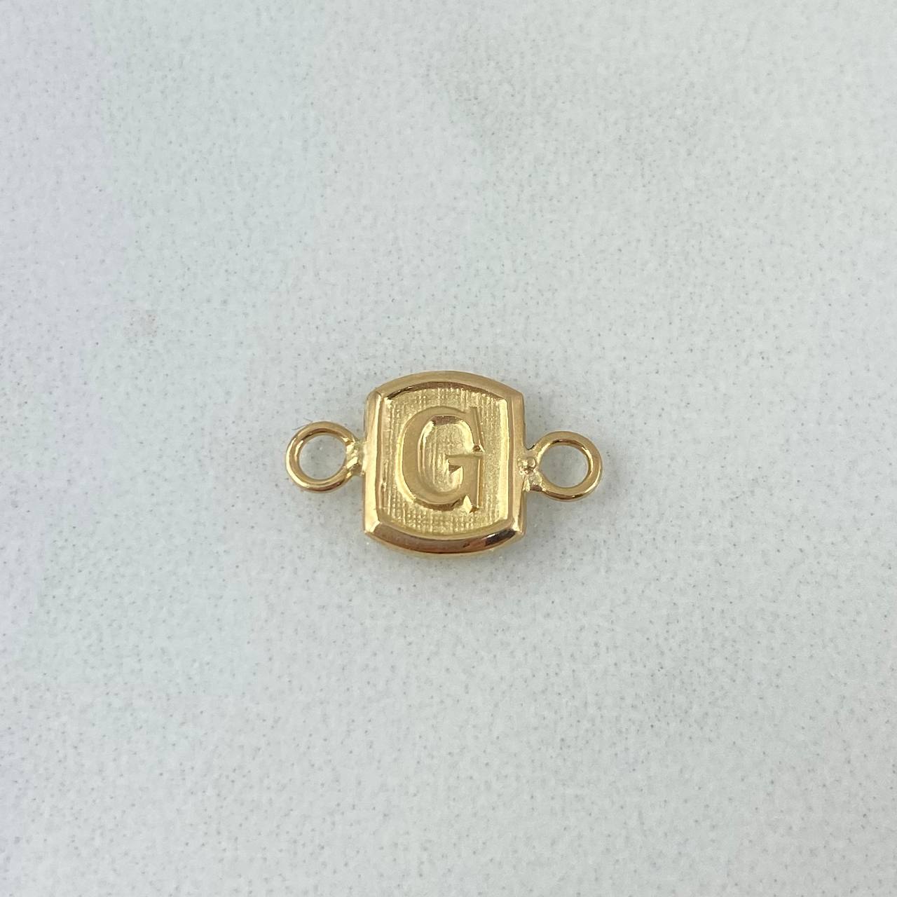 Herraje Letra G 0.35gr / 1.3cm / Marco Cuadrado Oro Amarillo