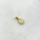 Dije Virgen Milagrosa 0.65gr / 1.7cm / Circones Blancos Oro Amarillo ©