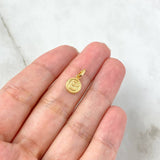 Dije Letra B 0.4gr / 1.5cm / Circulo Texturizado Oro Amarillo