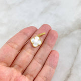 Dije Trebol VCyA 2.05gr / 2.3cm / Nacar Blanco Oro Amarillo +4 *