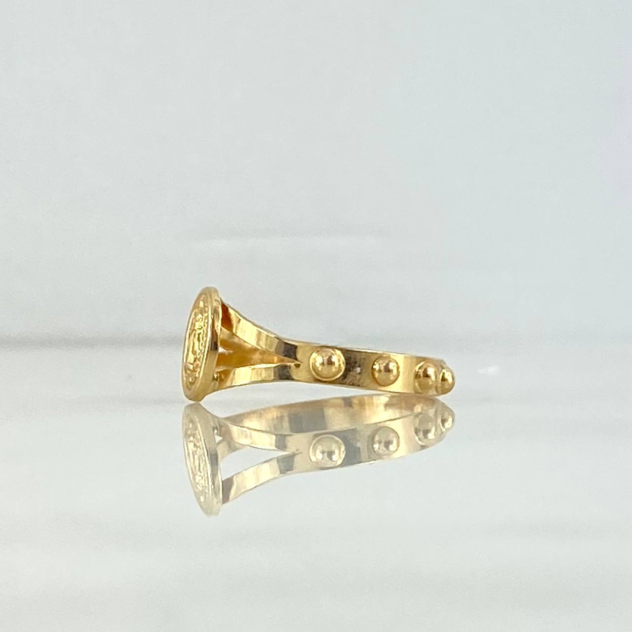 Anillo Virgen Guadalupe 1.65gr / T7 1/2 / Esferas Oro Amarillo