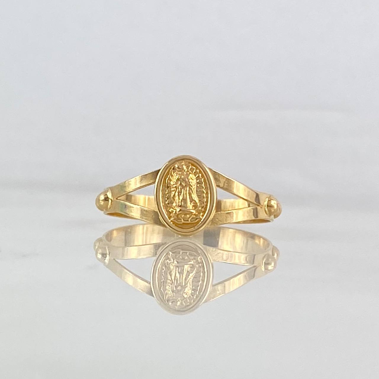 Anillo Virgen Guadalupe 1.75gr / T8 1/4 / Esferas Oro Amarillo