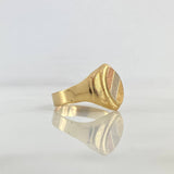 Anillo Sello Ovalo 2.05gr / T9 1/4 / Texturizado Tres Oros