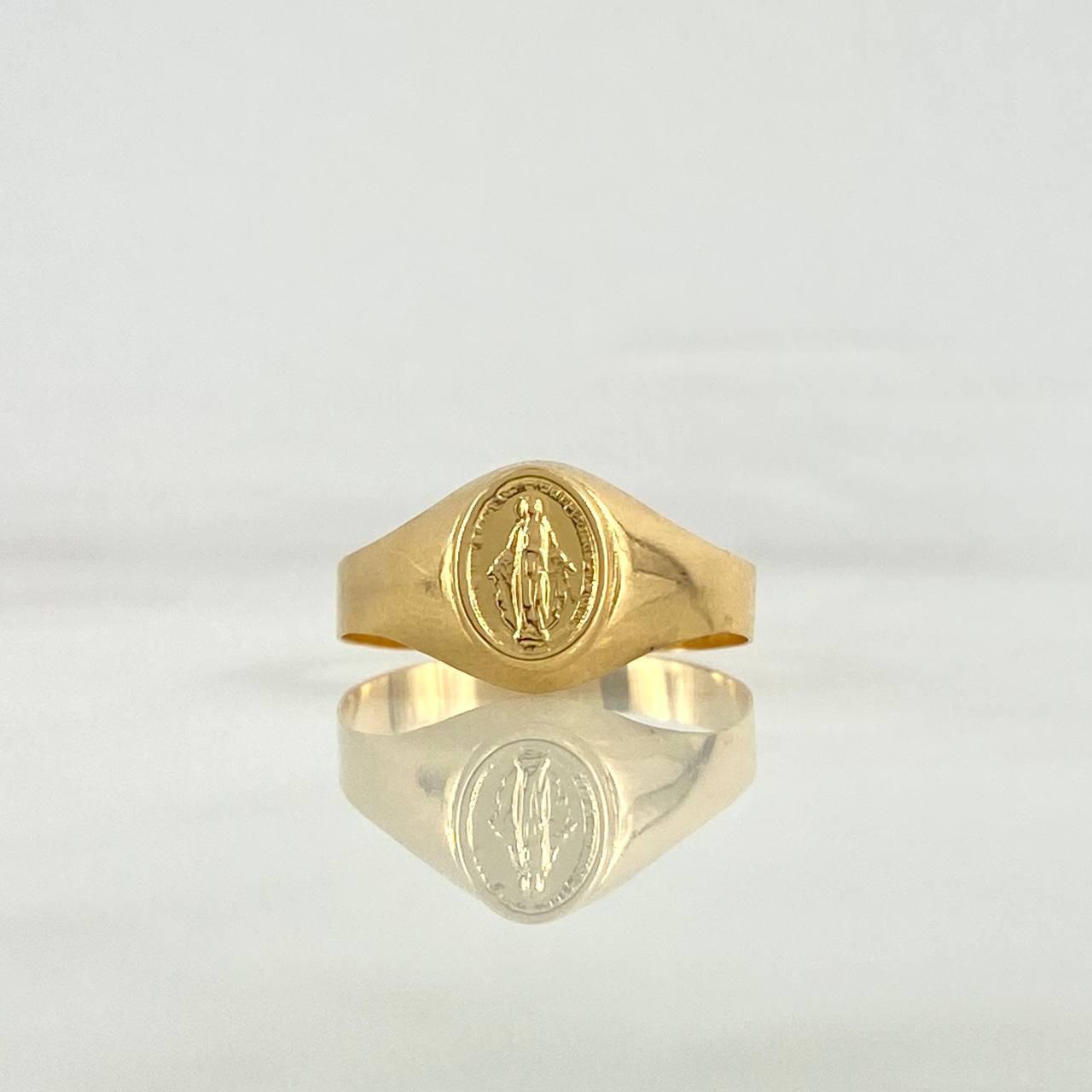 Anillo Sello Virgen Milagrosa 1.4gr / T7 1/4 Oro Amarillo