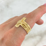 Anillo Cruz Cristo 3gr / T10 1/2 / Mate Oro Amarillo