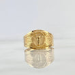 Anillo Sello Cristo Cruz 2.45gr / T10 / Texturizado Mate Oro Amarillo ©