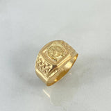 Anillo Sello Herradura Caballo 3.35gr / T9 / Oro Amarillo