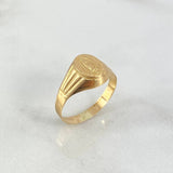 Anillo Sello Virgen Guadalupe 1.95gr / T10 / Mate Oro Amarillo ©