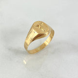 Anillo Sello Cristo 1.85gr / T10 1/2 / Rayado Oro Amarillo ©