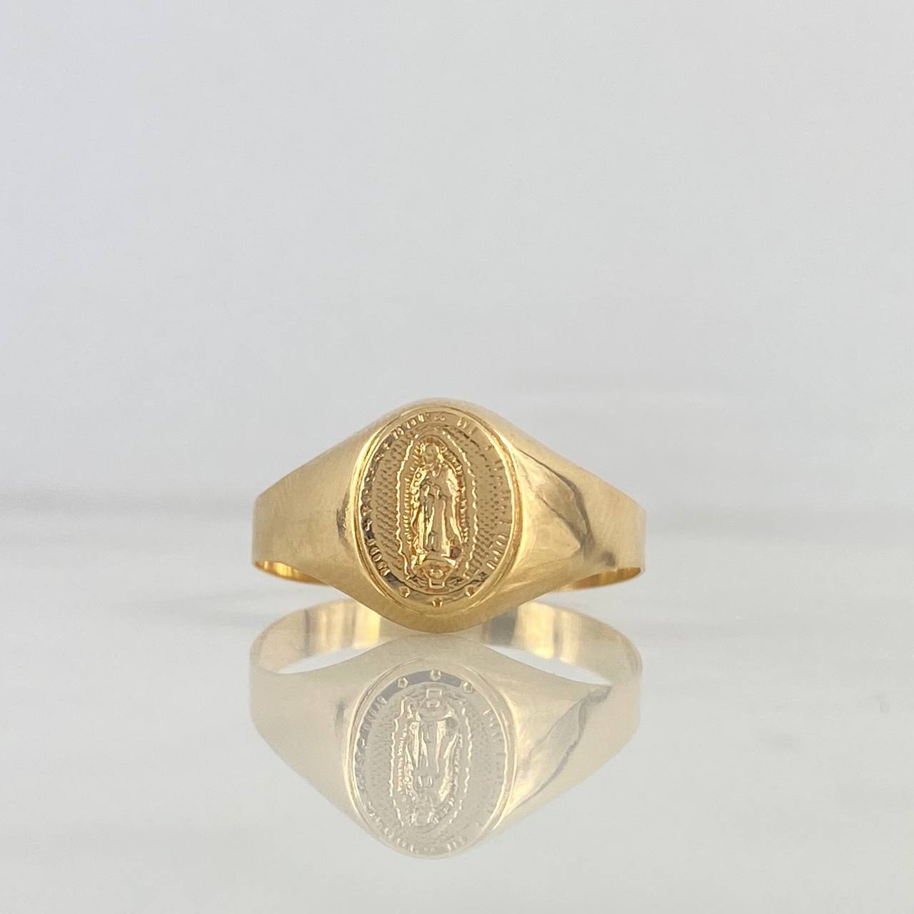 Anillo Sello Virgen Guadalupe 1.95gr / T10 1/4 / Ovalado Oro Amarillo