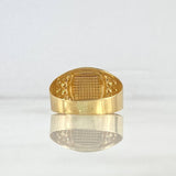 Anillo Sello Cruz Cristo 2.25gr / T10 3/4 / Texturizado Oro Amarillo