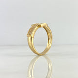 Anillo Cruz 4.85gr / T10 1/4 / Circones Blancos Oro Amarillo ©