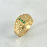 Anillo Quimbaya 2.65gr / T9 / Circon Verde Oro Amarillo