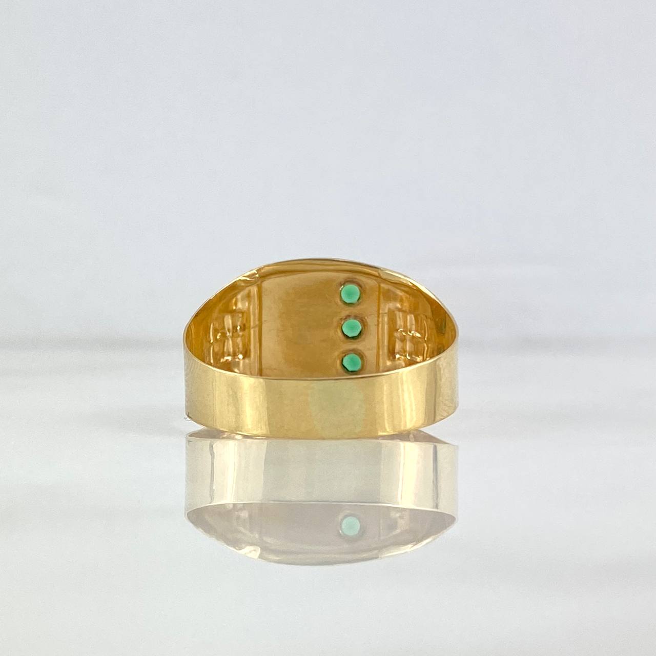 Anillo Quimbaya 2.85gr / T11 / Circon Verde Oro Amarillo