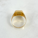 Anillo Sello Tetranity 2.4gr / T10 / Rectangular Circones Verdes Oro Amarillo