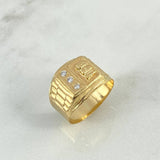 Anillo Quimbaya 3.5gr / T9 1/4 / Circones Blancos Oro Amarillo