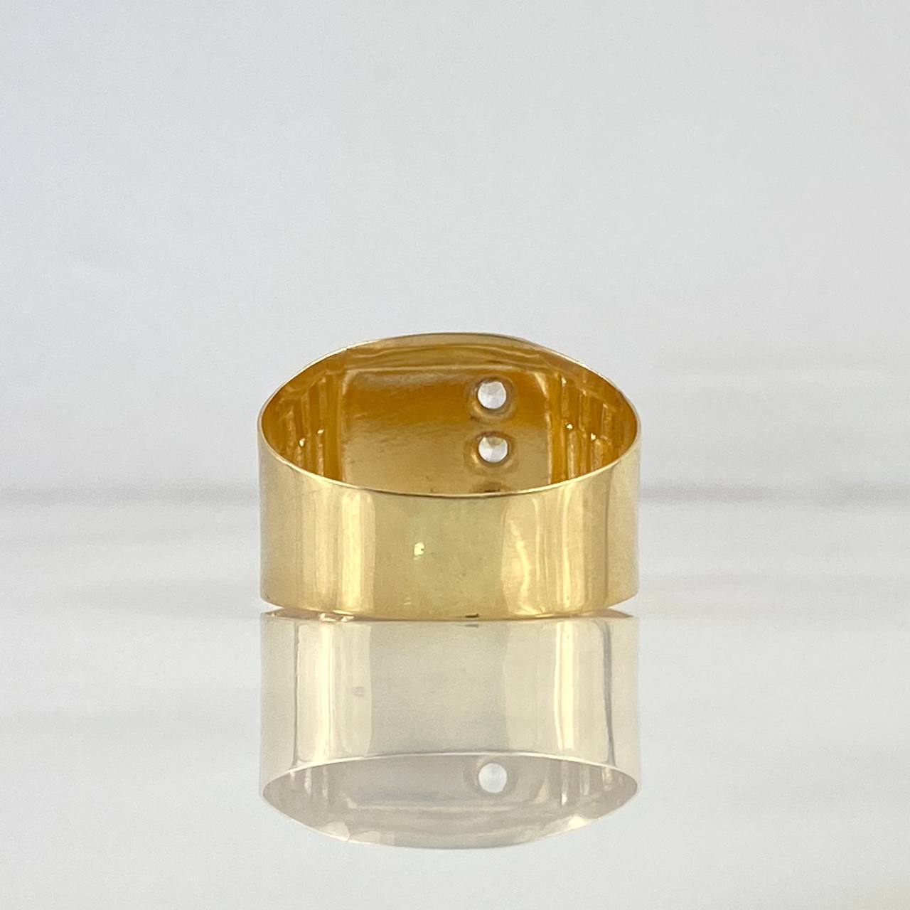 Anillo Quimbaya 3.5gr / T9 1/4 / Circones Blancos Oro Amarillo