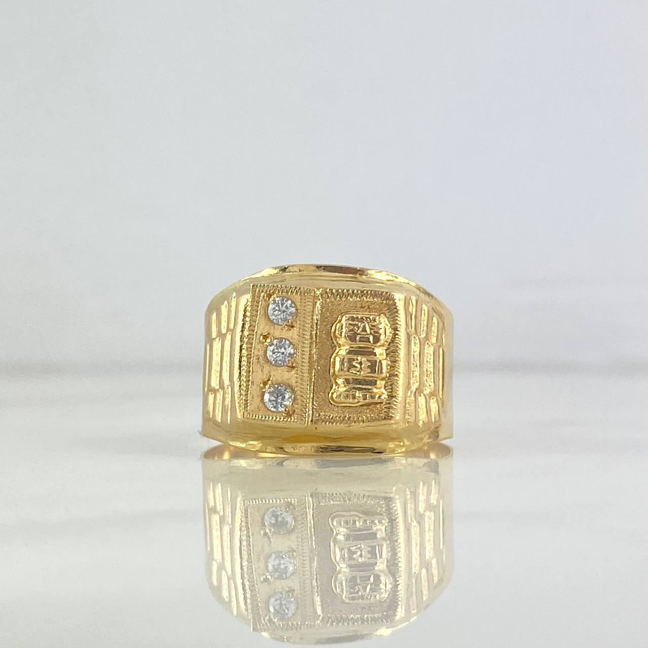 Anillo Quimbaya 3.5gr / T9 1/4 / Circones Blancos Oro Amarillo