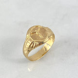 Anillo Sello Cristo 2gr / T10 / Mate Texturizado Oro Amarillo