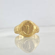 Anillo Sello Cristo 1.95gr / T9 3/4 / Mate Texturizado Oro Amarillo