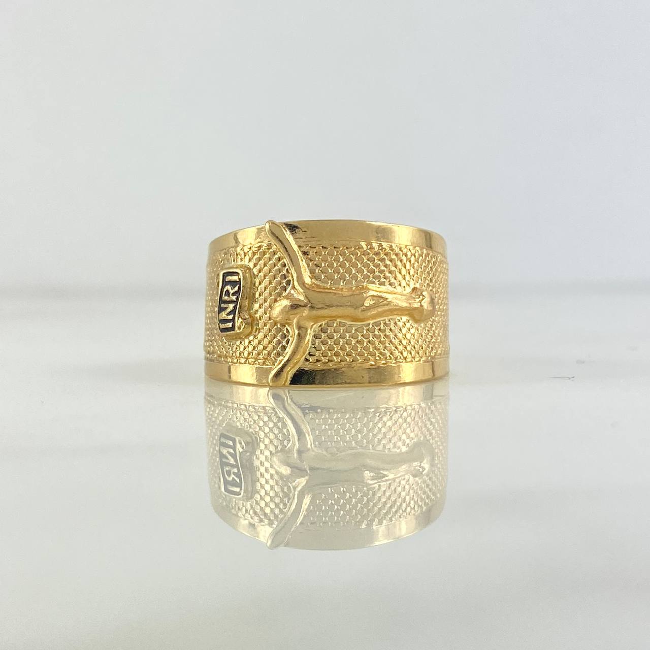 Anillo Cristo 3.4gr / T9 1/2 / Texturizado Oro Amarillo