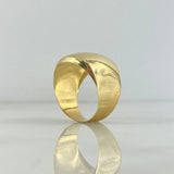 Anillo Sello Liso 7.1gr / T5 3/4 / Circones Blancos Oro Amarillo 18K