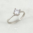 Anillo Solitario Corona Doble 1.8gr / T6 3/4 / Circones Blancos Oro Blanco