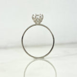 Anillo Solitario Flor 1.65gr / T6 / Circones Blancos Oro Blanco