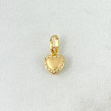 Dije Corazón Bordado 0.25gr / 1.3cm / Oro Amarillo