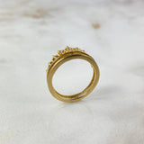 Anillo Corona Real Doble Solitario 15s 4.4gr / T6 / Circones Blancos Dos Oros Amarillo Blanco