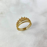 Anillo Corona Real Doble Solitario 15s 4.4gr / T6 / Circones Blancos Dos Oros Amarillo Blanco