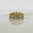 Anillo Corona Real Doble Solitario 15s 4.4gr / T6 / Circones Blancos Dos Oros Amarillo Blanco