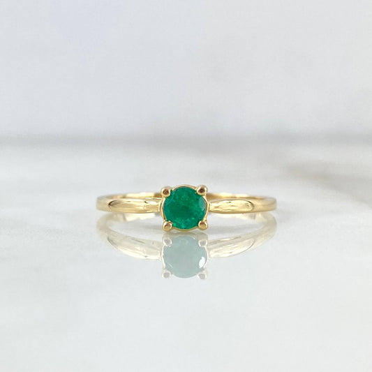 Anillo Solitario Puente 1.85gr / T7 1/4 / Esmeralda 26pts Oro Amarillo (Joya)