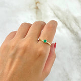 Anillo Solitario Puente 1.85gr / T7 1/4 / Esmeralda 26pts Oro Amarillo (Joya)