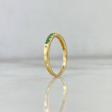 Anillo Lineal 2.1gr / T7 1/2 / Esmeraldas 31pts Oro Amarillo (Joya)