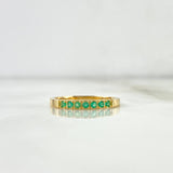 Anillo Lineal 2.1gr / T7 1/2 / Esmeraldas 31pts Oro Amarillo (Joya)