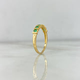 Anillo Carril Separador 2.15gr / T6 3/4 / Esmeraldas 22pts Oro Amarillo (Joya)