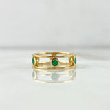 Anillo Corona Seis Piedras Basteadas 3.2gr / T6 1/2 / Esmeraldas 48pts Oro Amarillo (Joya) ©