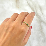 Anillo Churumbela Curva 2.1gr / T8 / Esmeraldas 14pts - Diamantes Blancos 12pts Oro Amarillo (Joya)