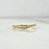 Anillo Tiara en V 1.15gr / T7 / Diamantes Blancos 25pts Oro Amarillo (Joya) ©