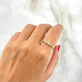 Anillo Solitario Trio 1.65gr / T7 / Diamantes Blancos 14pts Oro Amarillo (Joya) ©