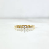 Anillo Solitario Trio 1.7gr / T7 / Diamantes Blancos 14pts Oro Amarillo (Joya) *