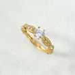 Anillo Solitario Puntos 2.55gr / T6 1/2 / Circones Blancos Oro Amarillo