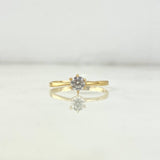 Anillo Solitario Corona 1.05gr / T6 / Circones Blancos Oro Amarillo