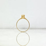 Anillo Solitario Corona 1.05gr / T6 / Circones Blancos Oro Amarillo