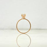 Anillo Solitario Petalos 1.9gr / T7 1/2 / Circones Blancos Oro Rosa